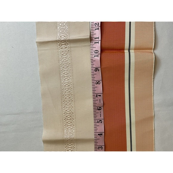 Vintage Japanese Obi Tie Waist Fabric Belt Peach Orange Stripes 40 Inches Spring - Picture 8 of 13